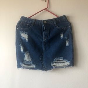 Denim mini skirt